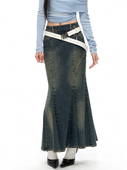 Denim Elegant Casual Curve Mermaid-Skirt