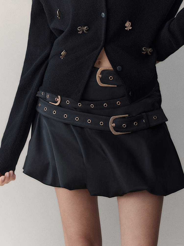 Belt  Nichi Short Flare Mini-Skirt