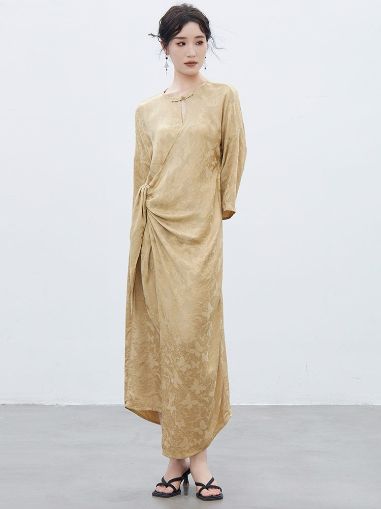 China-Dress Embroidery Drape Long One-Piece