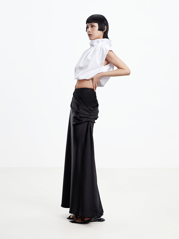 Slik Drape Elegant Lomg-Skirt