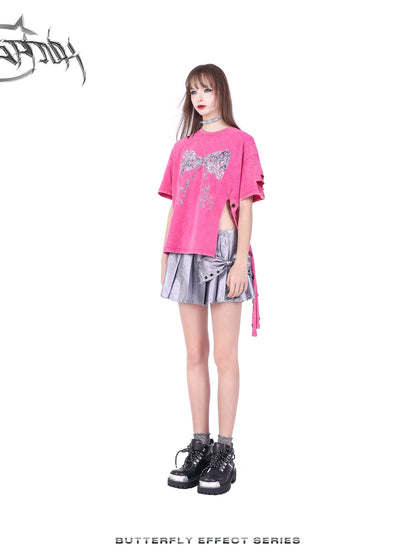 Ribbon Nichi Side-Cut Punk Oversize T-Shirt