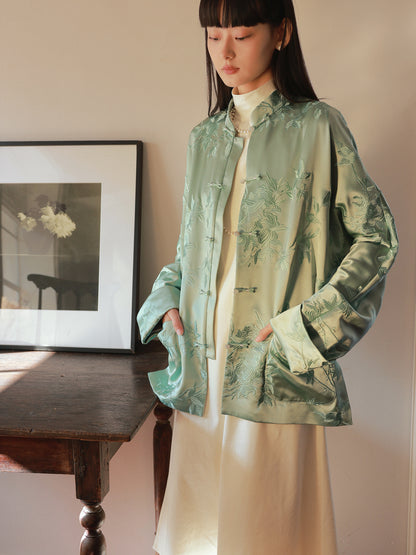 Embroidery Glossy China Flower Jacket