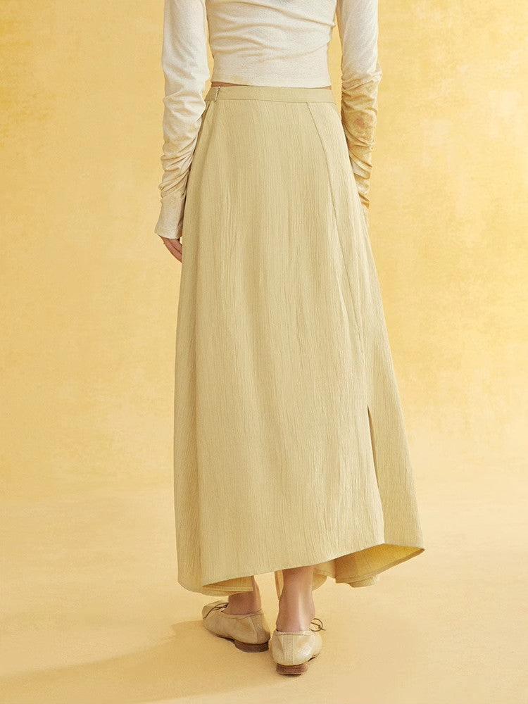 Tie-Dye Nichi Wrap Layered Natural Retro Long-Skirt