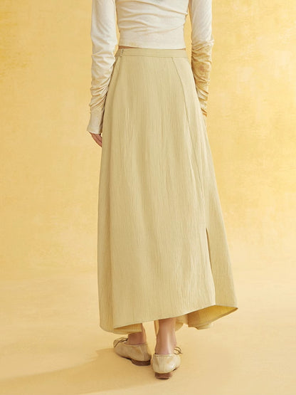 Tie-Dye Nichi Wrap Layered Natural Retro Long-Skirt