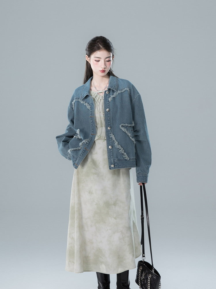 Denim Tassel Oversize Loose Casual Jakcet