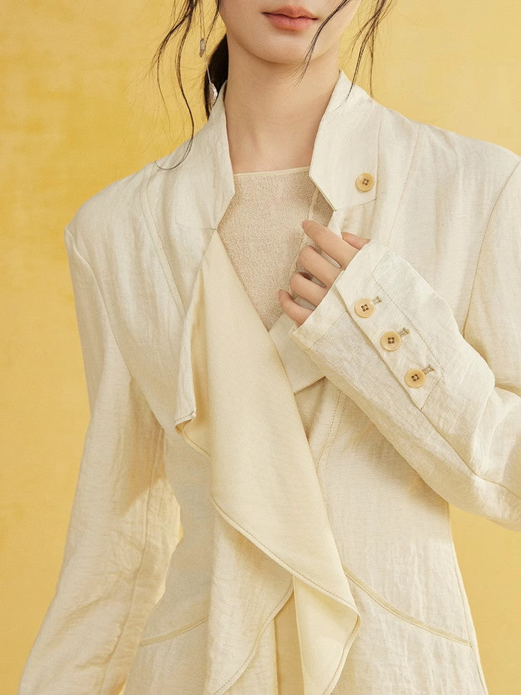 Natural Wrinkled Chic Simple Casual Jacket