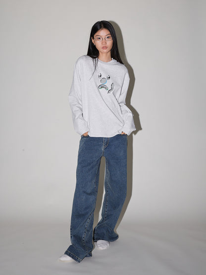 Sweat Character Pop Casual Crew-Neck Pullover