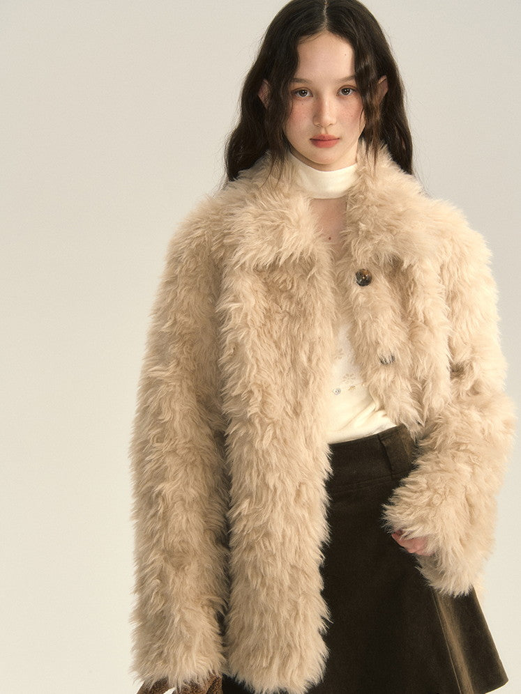 Fluffily Retro Oversize Winter Warm Boa-Jacket