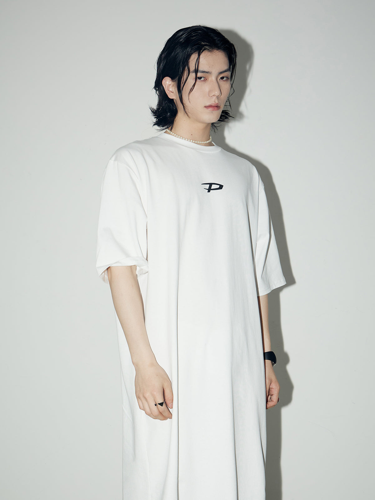 Oversize Long Casual Print T-shirt-One-piece