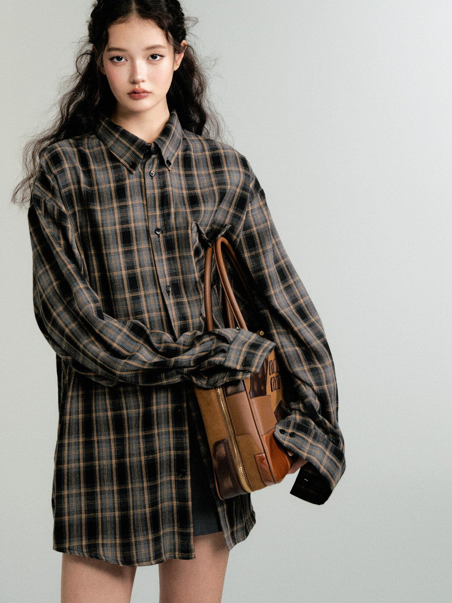 Checked Ovresize Casual Flannel-Shirt