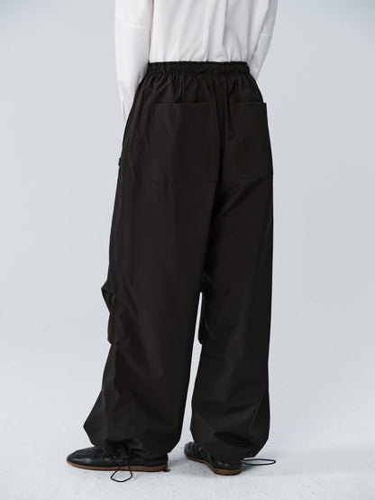 Drawstring Plain Loose Relax Straight Pants