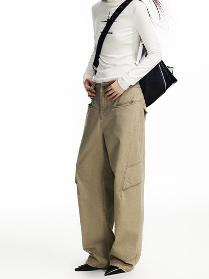 Straight Loose Wide Casual Simple Plain Pants