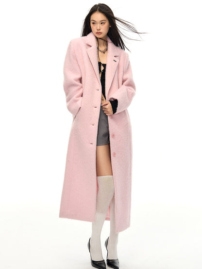 Wool Long Plain Simple Warm Chester-Coat