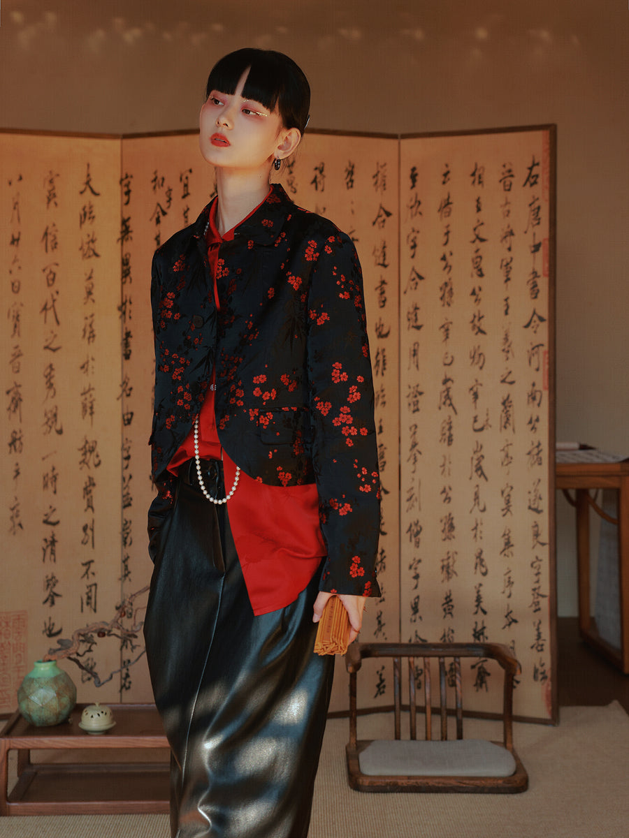 Embroidery Flower China Mao-Collar Chic Jacket