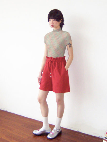 Tight Bottle-Neck Stretch Nichi Short Tops