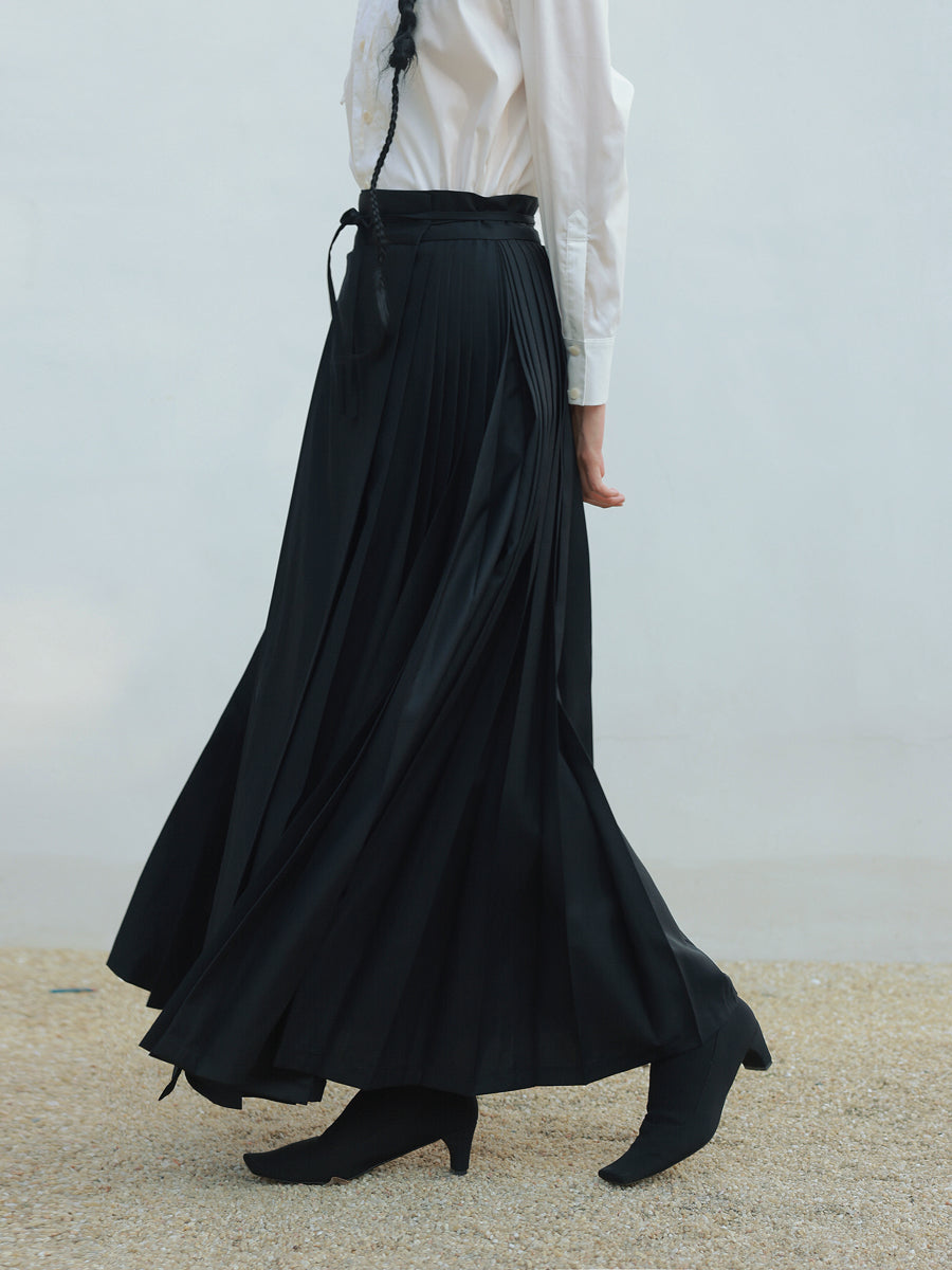 High waist box pleat skirt clearance maxi