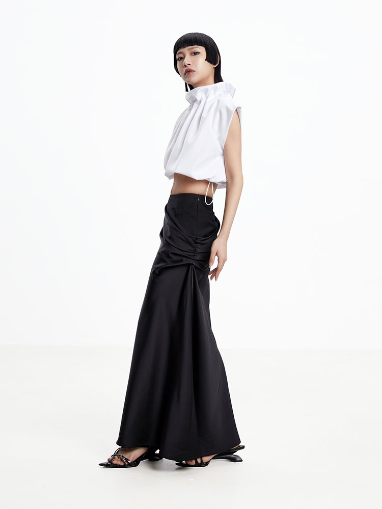 Slik Drape Elegant Lomg-Skirt – ARCANA ARCHIVE