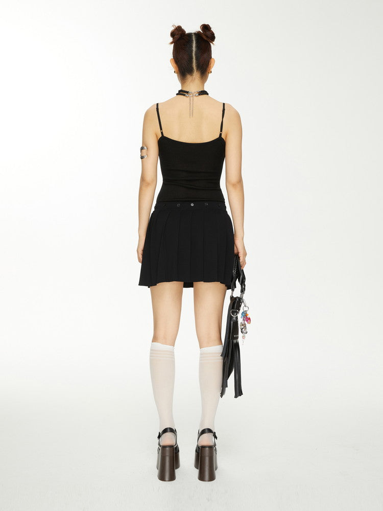 Camisole Slim Tight Pleats Short Dress Camisole Slim Tight Pleats Short Dress