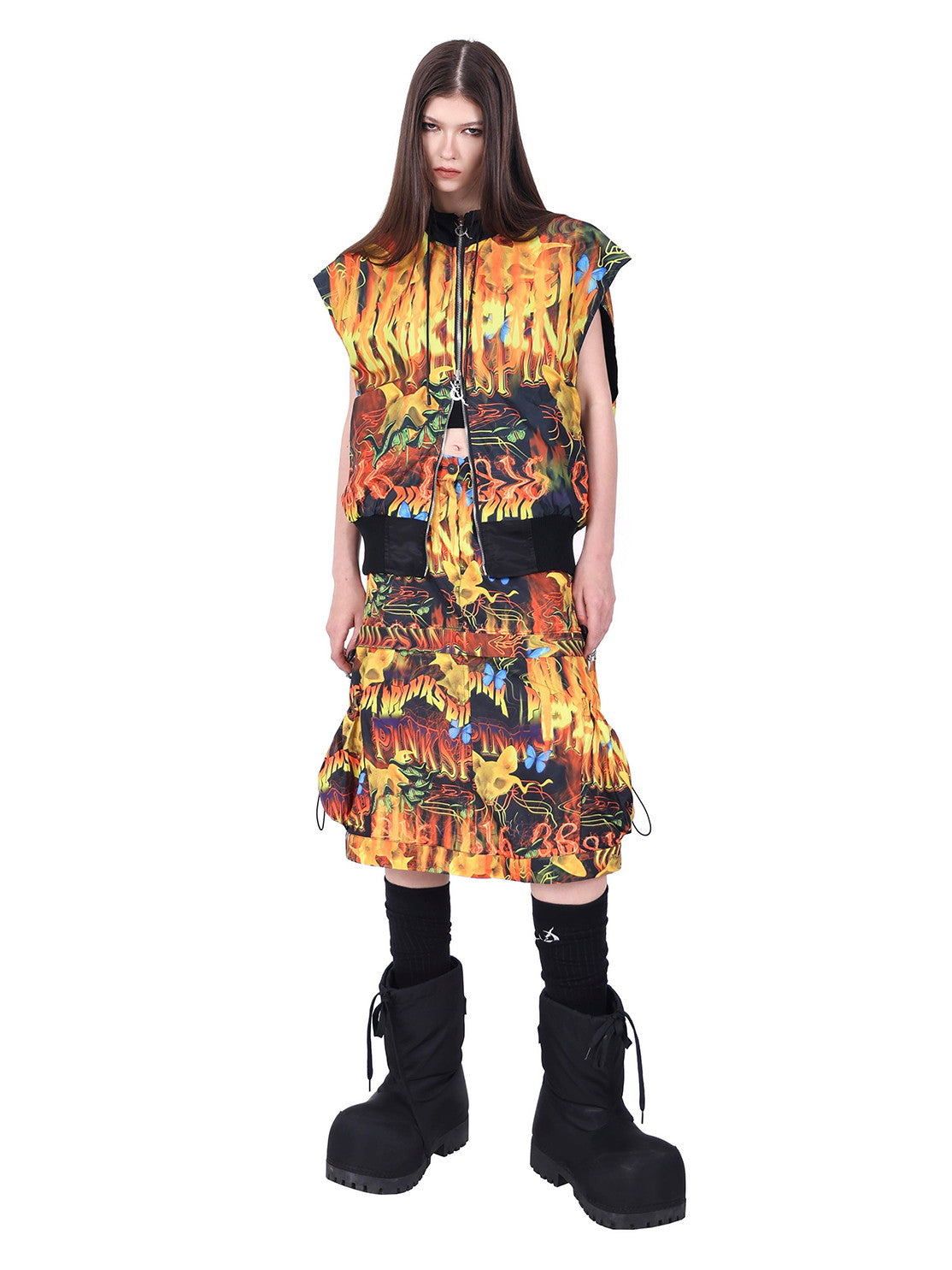 2Way Drawstring Fire Nichi Flashy Skirt