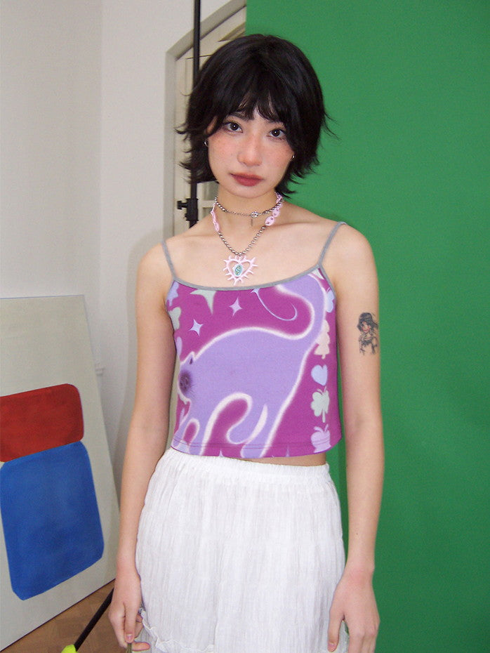 Cat Animal Colorful Fancy Camisole