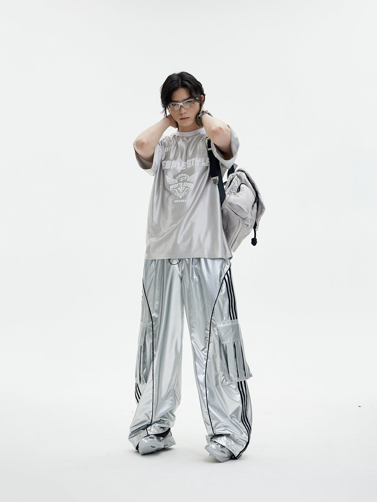 Unisex Glossy Oversize Metallic T-Shirt