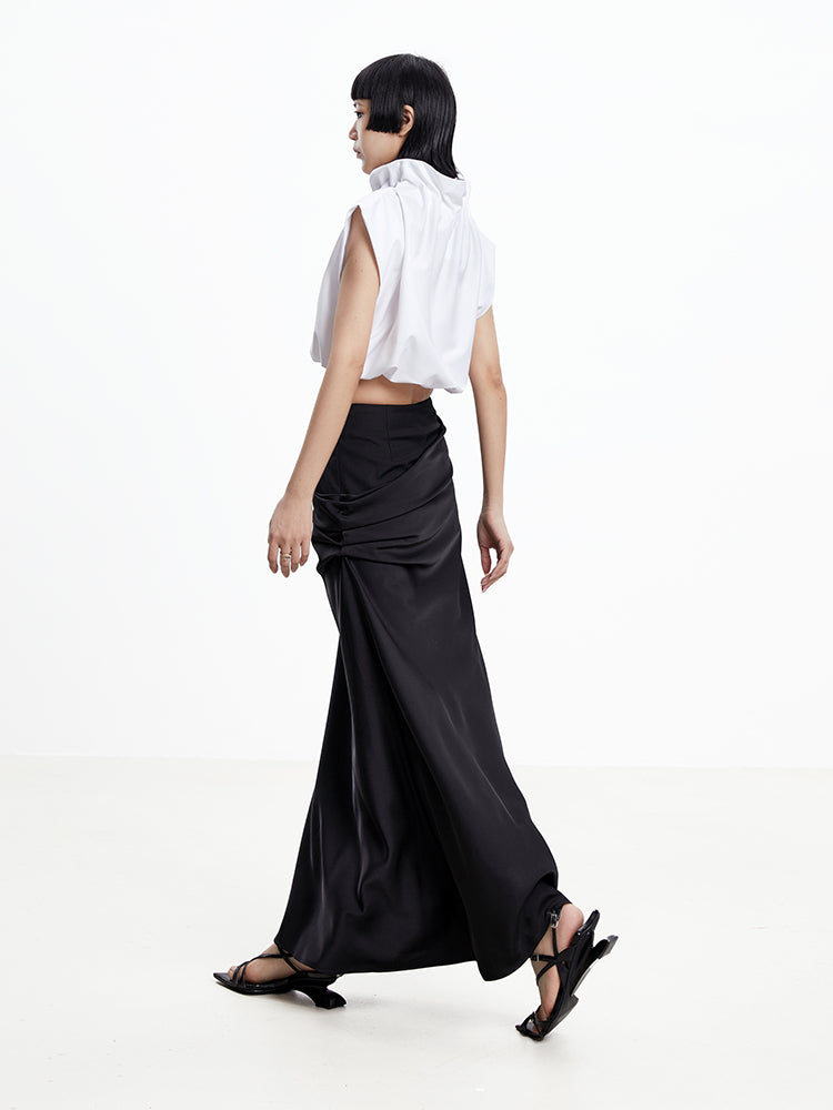 Slik Drape Elegant Lomg-Skirt