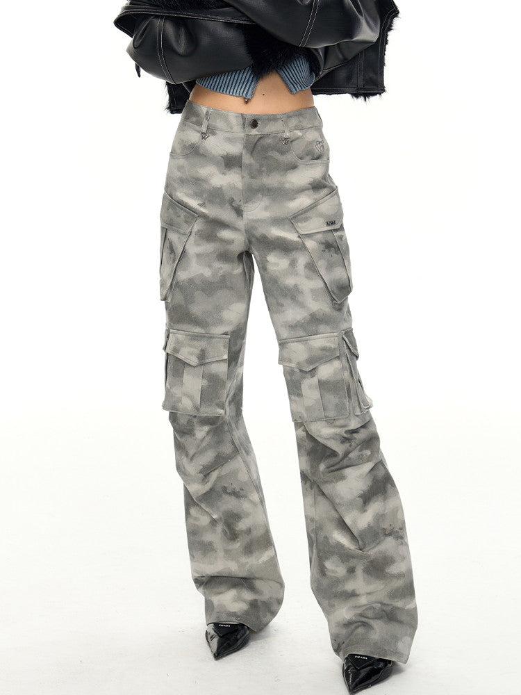 Camouflage de poche latérale Casual Wide Sporty Cargo-Pants