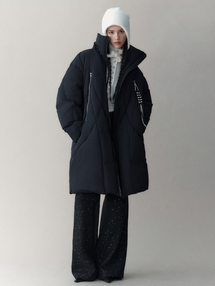 Quiltseil lange Baumwollstrecke Down-Coat