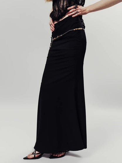 Mermaid Lace Drape Elegant Back-Slit Tight Long-Skirt