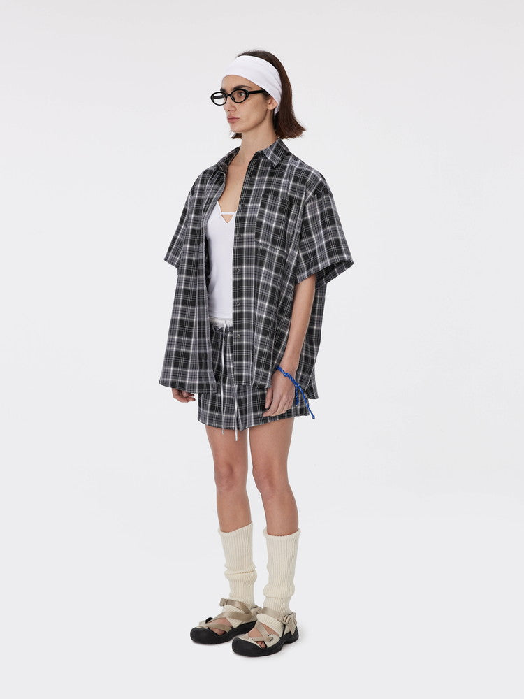 Checked Drawstring Casual Relax Short-Pants