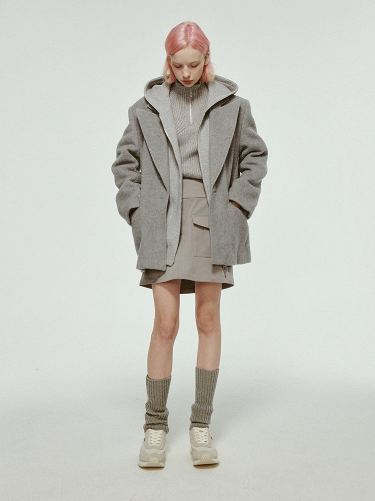 Oversize Plain Wool Loose Jacket