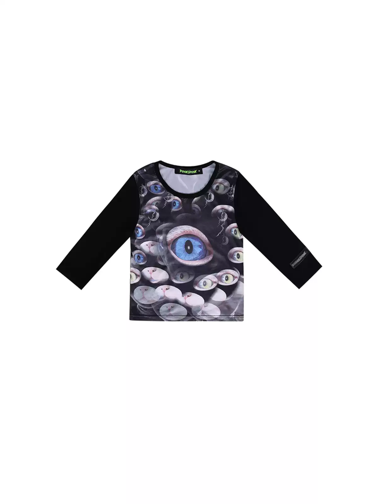 Unisex Cat-Eyes Horror Nichi U-Neck Cutsew