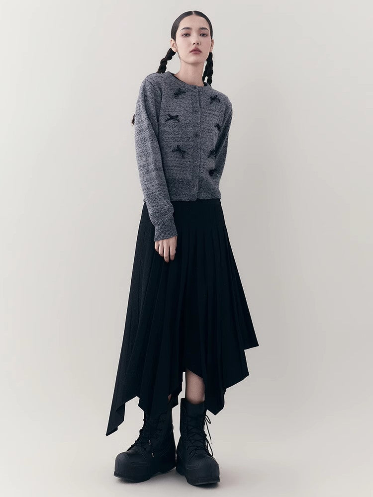 Asymmetry Long Plain Hem Long-Skirt