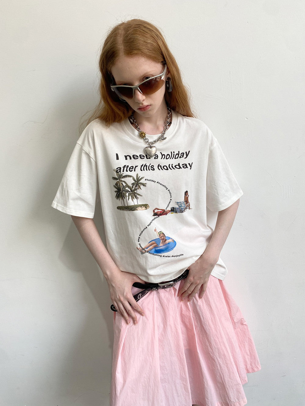 Unisex Oversize Oversize Casual Print -T -Shirt