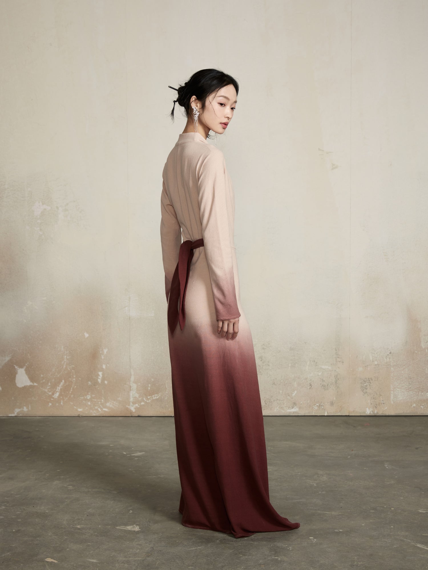 Cache-Coeur Classy Gradation Slim Elegant Long One-Piece