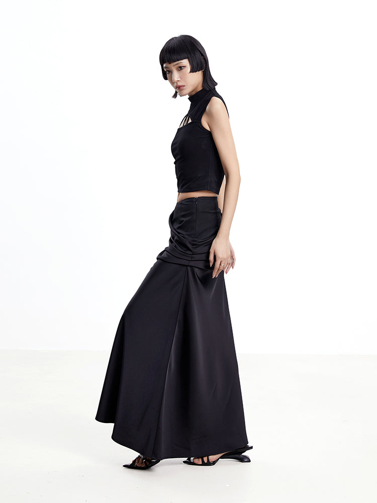 Nichi Asymemtry Cropped Tight Cut Sew