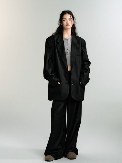 Set-Up Suit Simple Classy Ovresize Jacket＆Pants