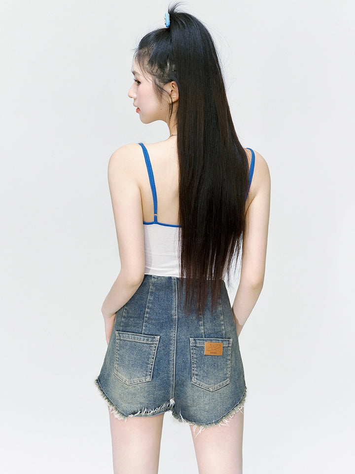 Denim Cut-off Hot-Pants Vintage Short-Hosen