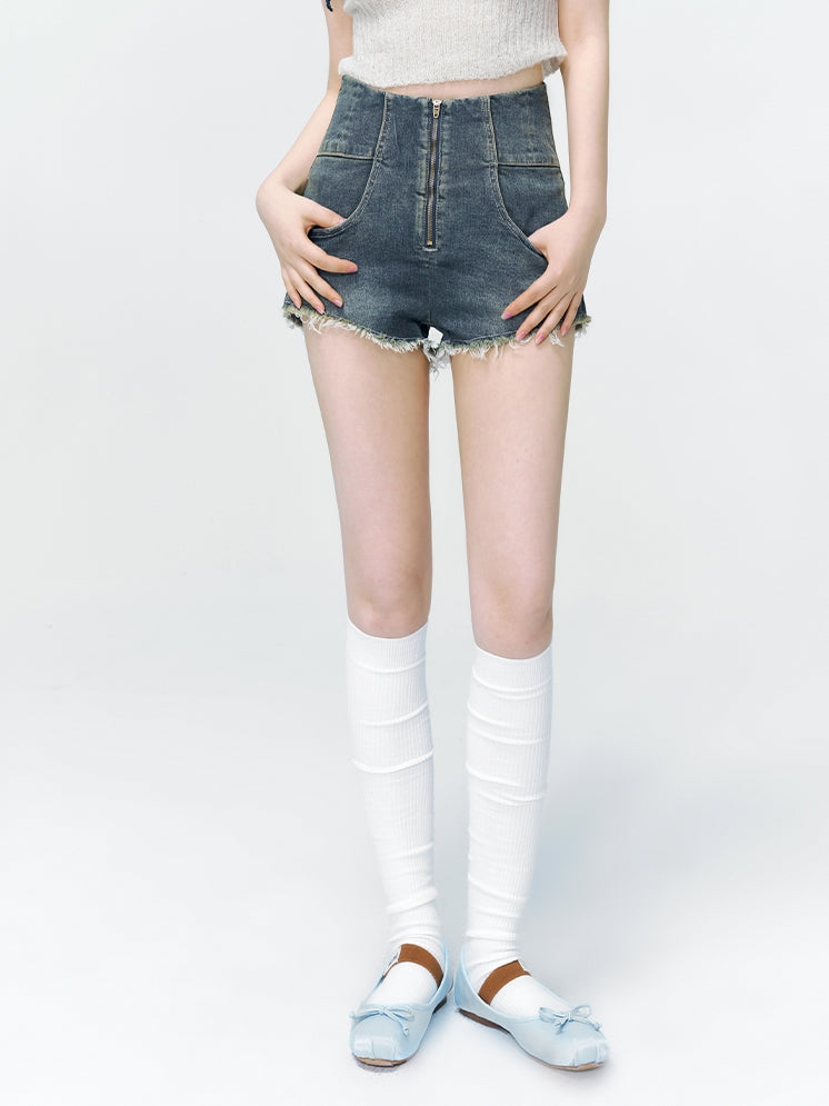 Denim Cut-Off Hot-Pants Vintage Short-Pants