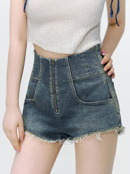 Denim Cut-off Hot-Pants Vintage Short-Hosen