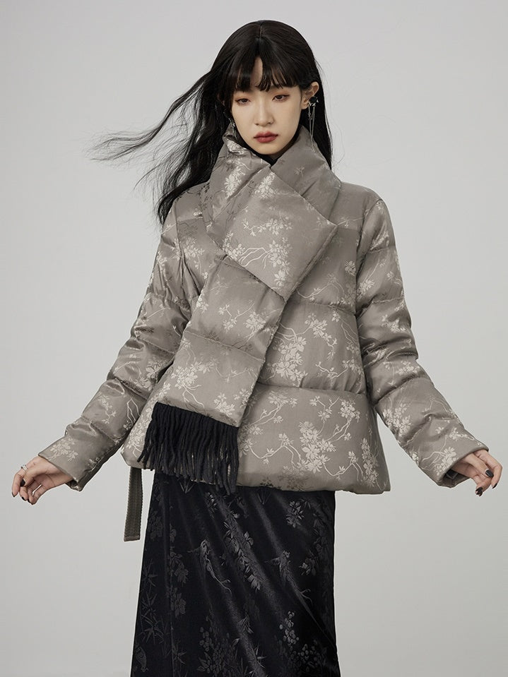 Volume Muffler Flower High-End Down-Jacket