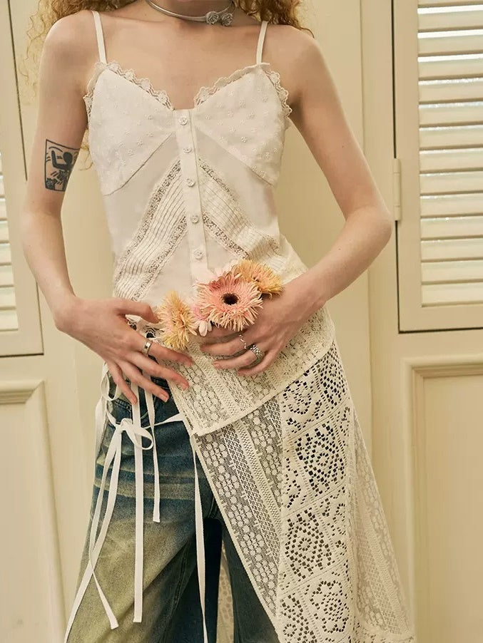 Lace Hollow Stitching Camisole