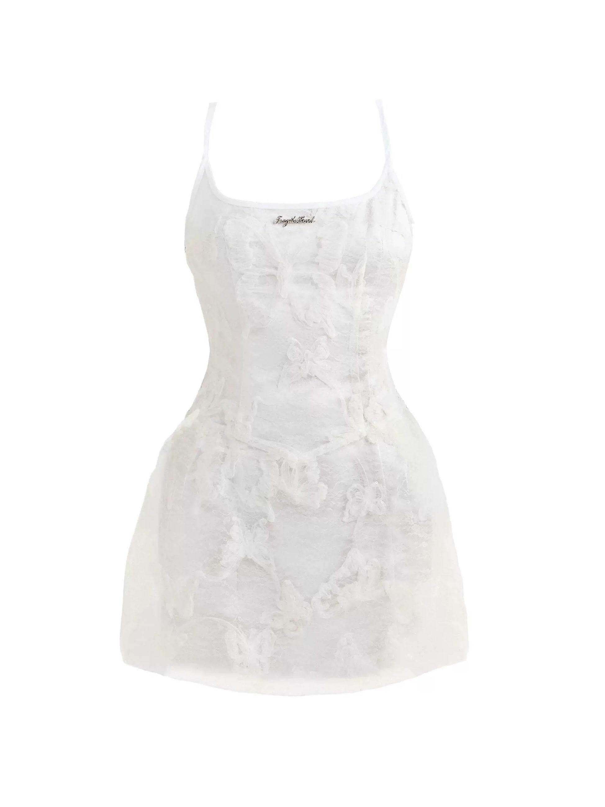 Butterfly Mark Lace Sheer Suspender Dress