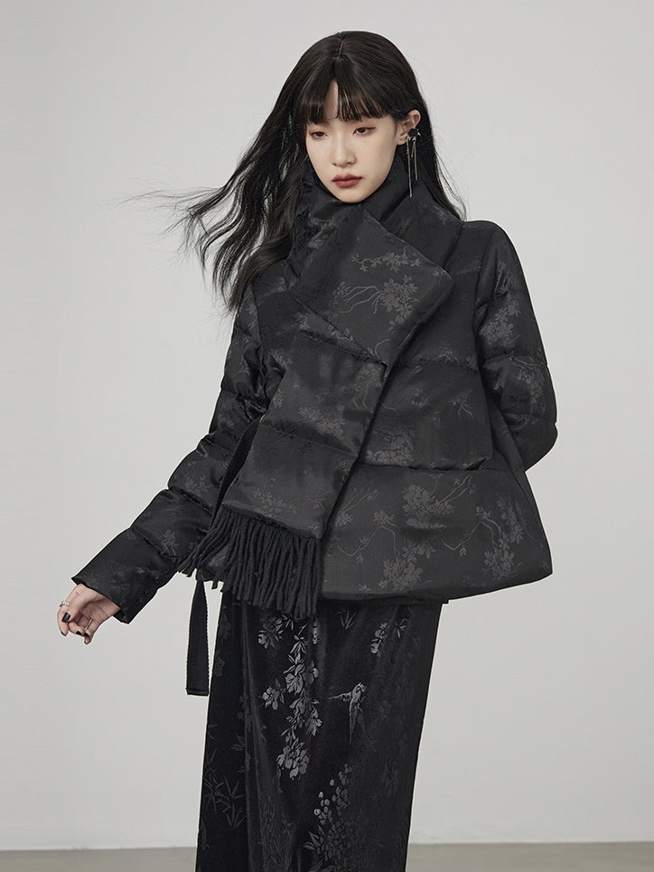 Volume Muffler Flower High-End Down-Jacket