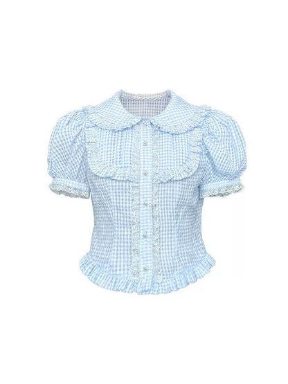 Princess Doll Collar Puff-Sleeve Frill Shirt