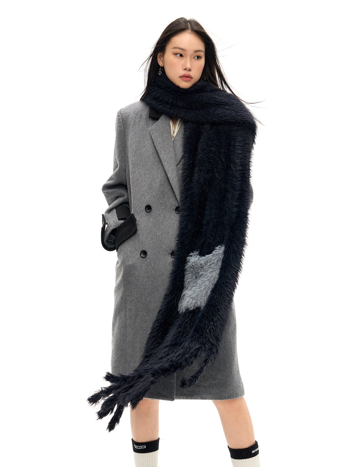 Retro Spliced Long Chester Coat