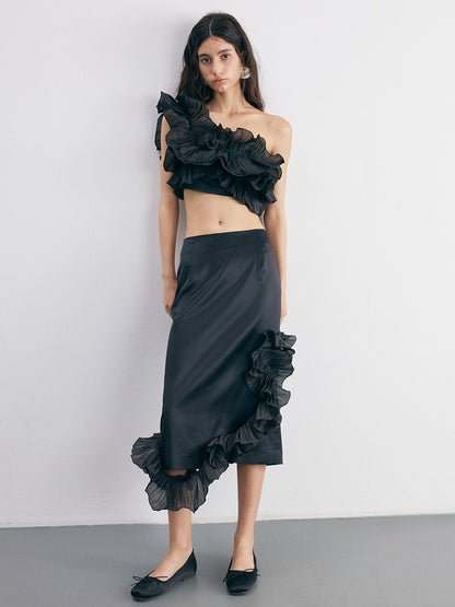 Irregular Ruched Tube Top