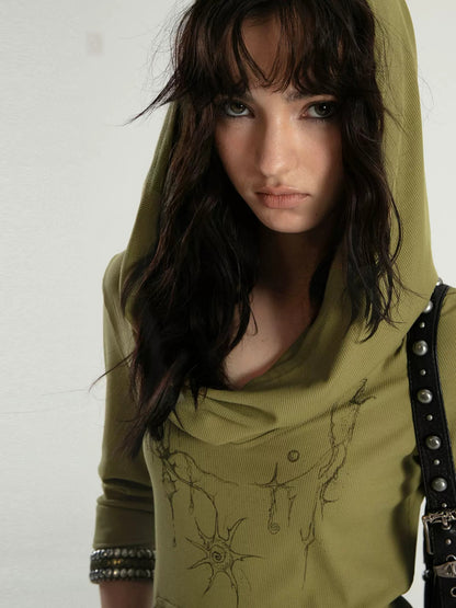 Dune Style Hooded Hand-Painted T-Shirt