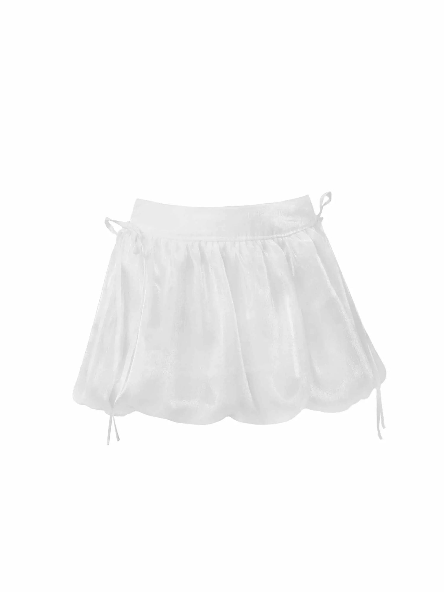 See-through Puff Sleeve Shirt &amp; Bud Skirt