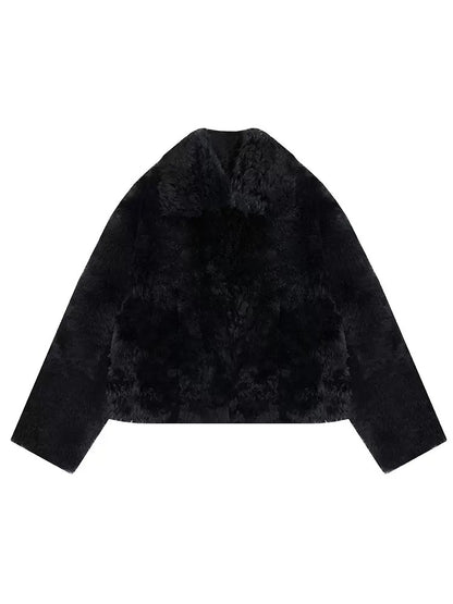 Lapel Design Warm Short Fur Jacket